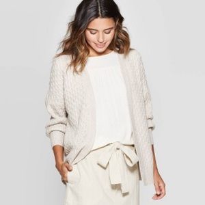 Universal Thread Beige Honeycomb Knit Cardigan